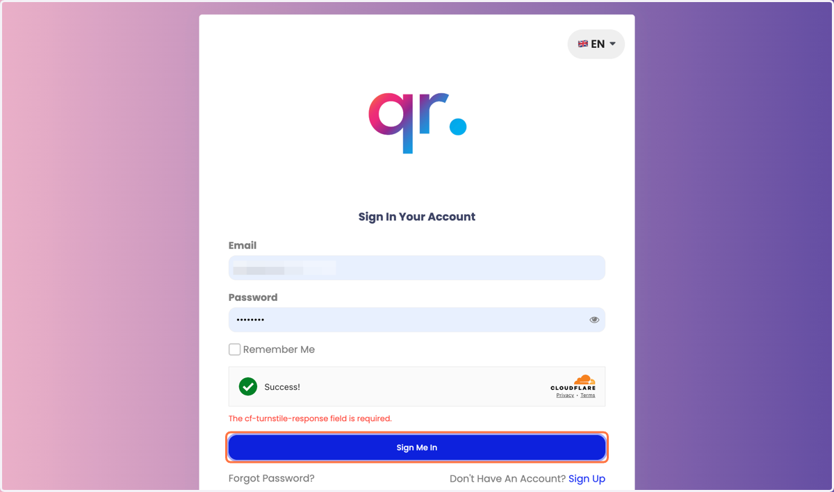 Log masuk ke admin.studentqr.com.