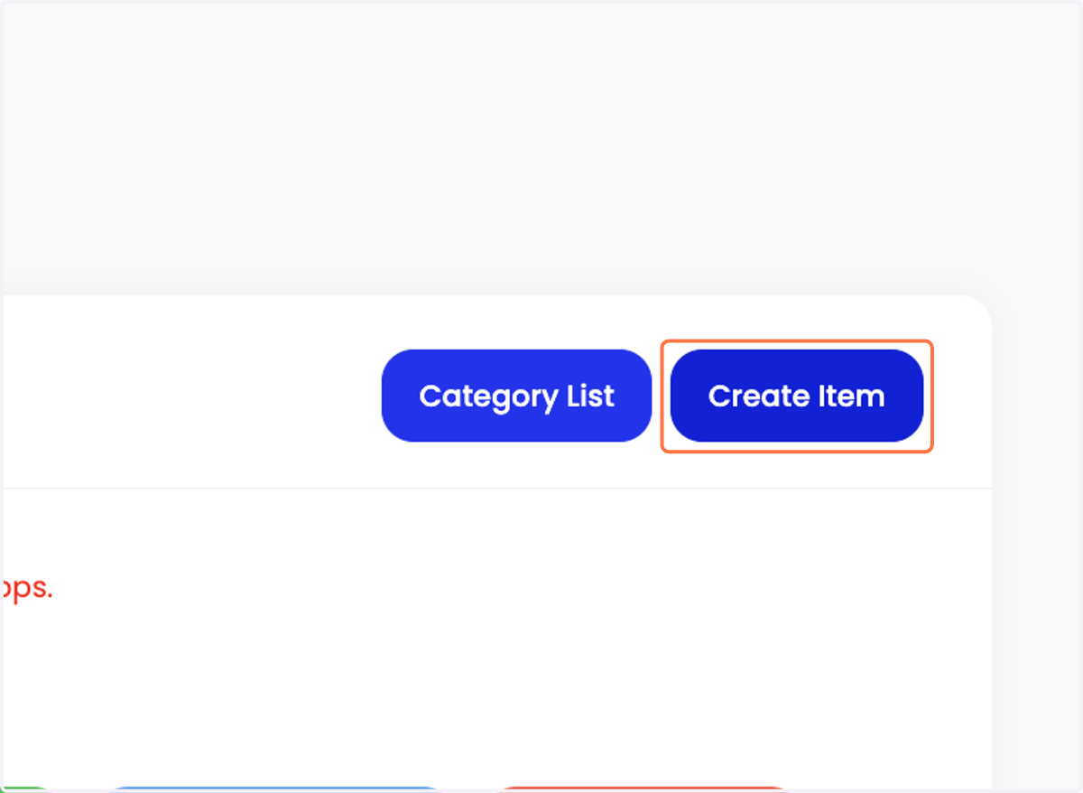 Klik "Create Item".