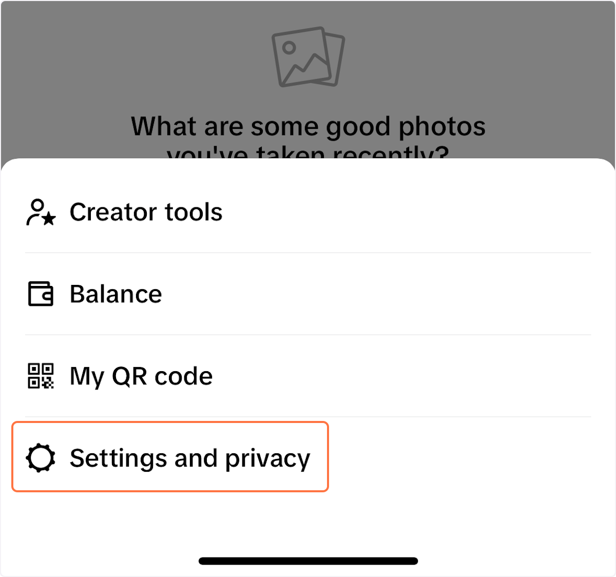 Tap on "Settings and privacy."