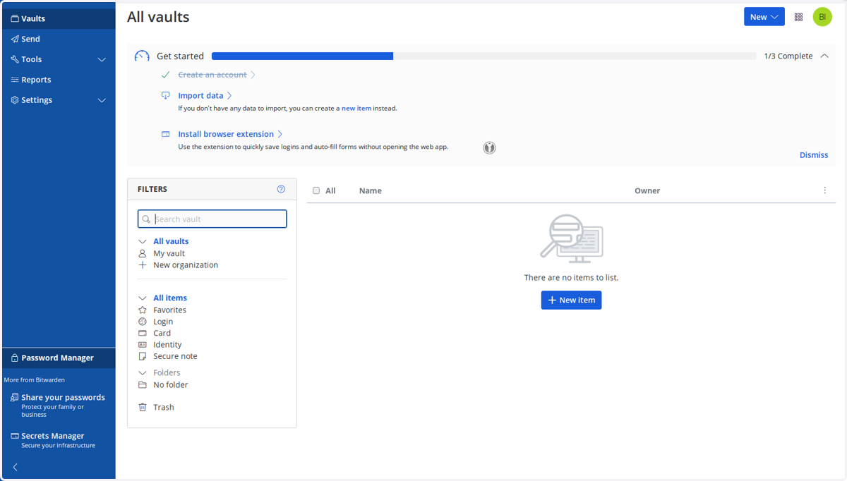 View your account dashboard