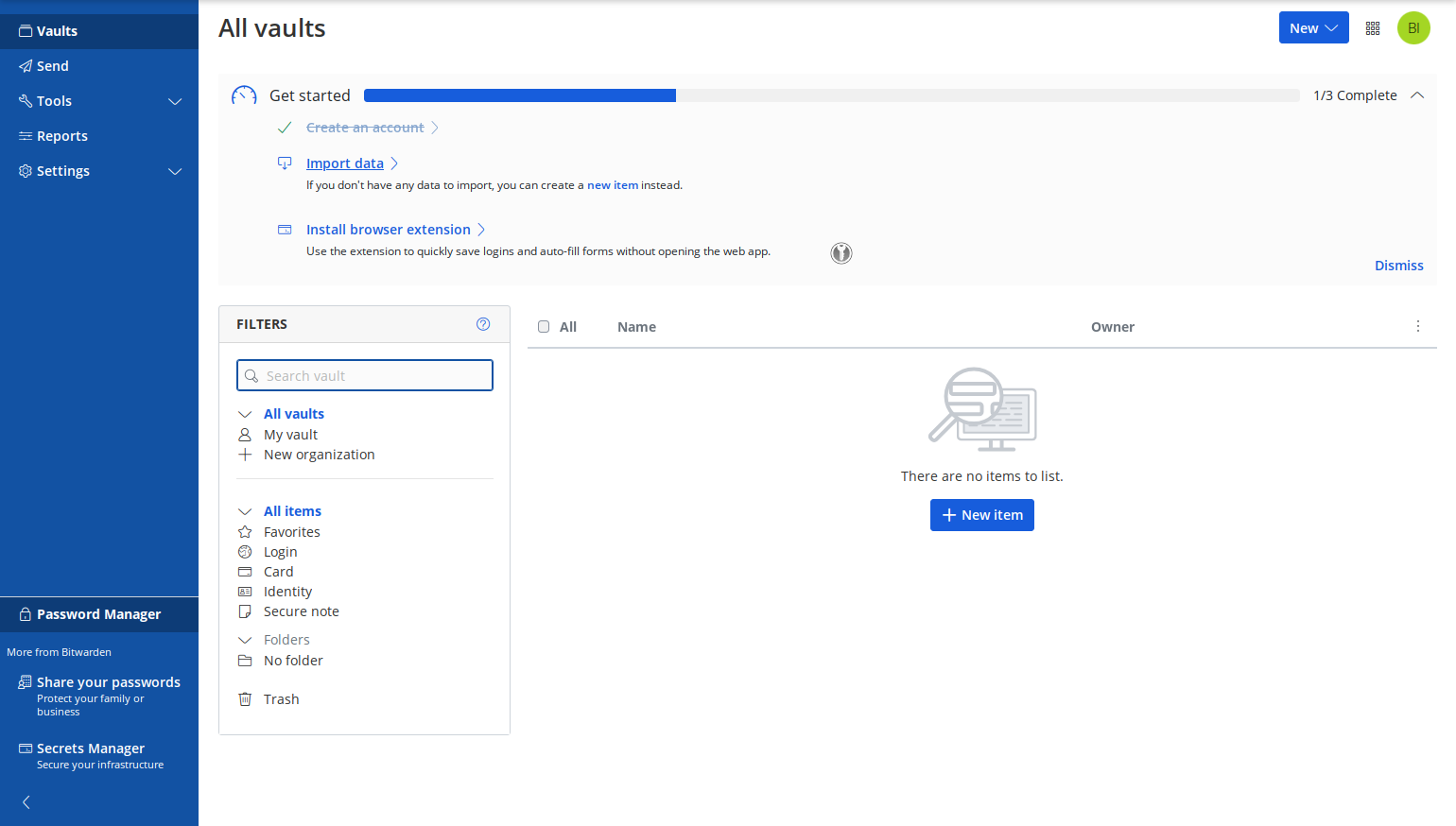 Click on Import data