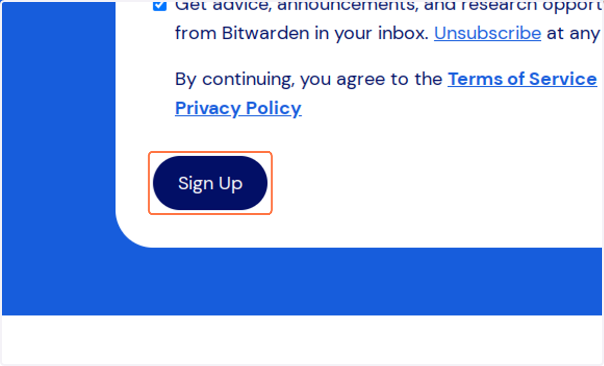 Click on Sign Up