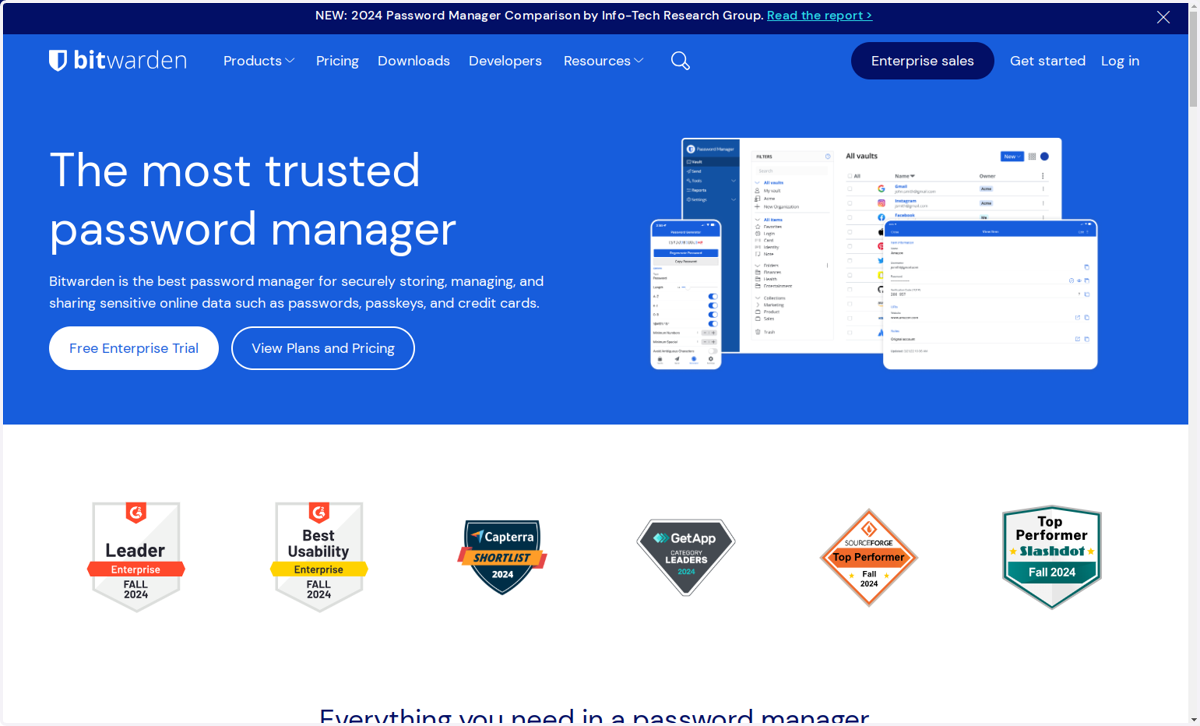 Visit the Bitwarden website at https://bitwarden.com