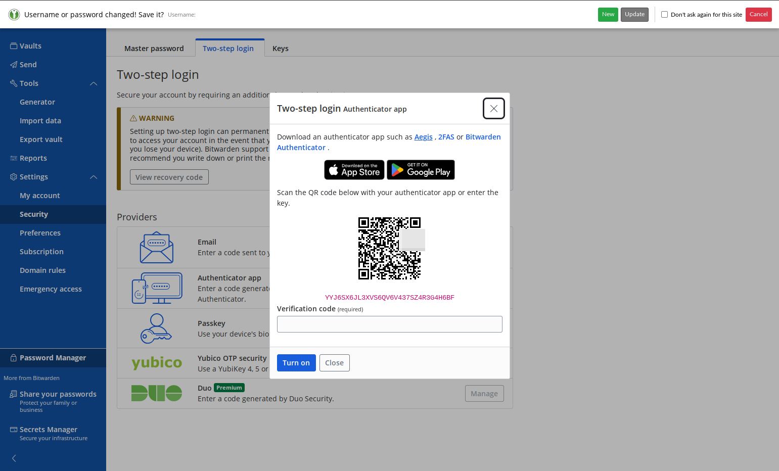 Click on Aegis if on Android