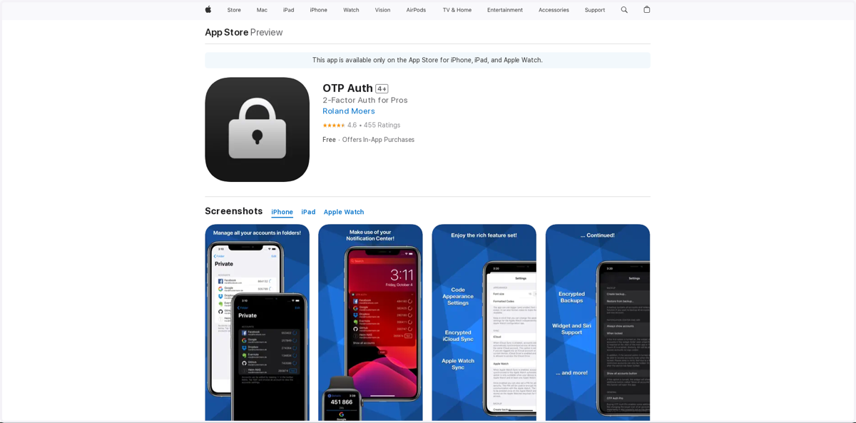 Alternatively if using iOS, navigate to OTP-Auth app