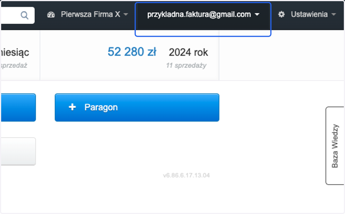 Możesz go wprowadzić lub edytować przechodząc do Profilu użytkownika, wybierając swój login (e-mail) >