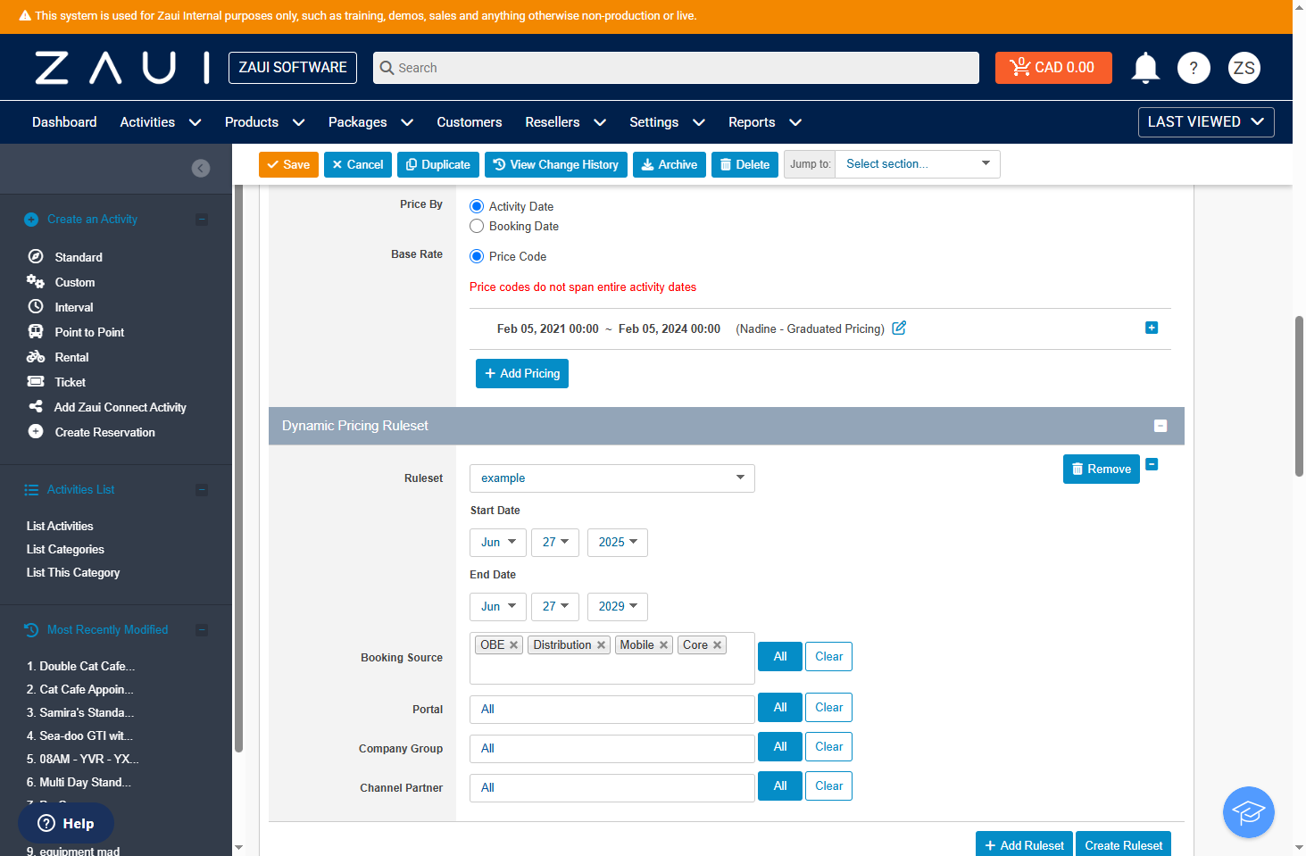 OPTIONAL: select a Channel Partner(s) to apply dynamic pricing to