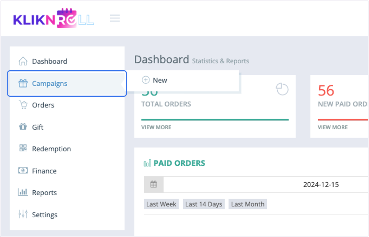 Click on Campaigns