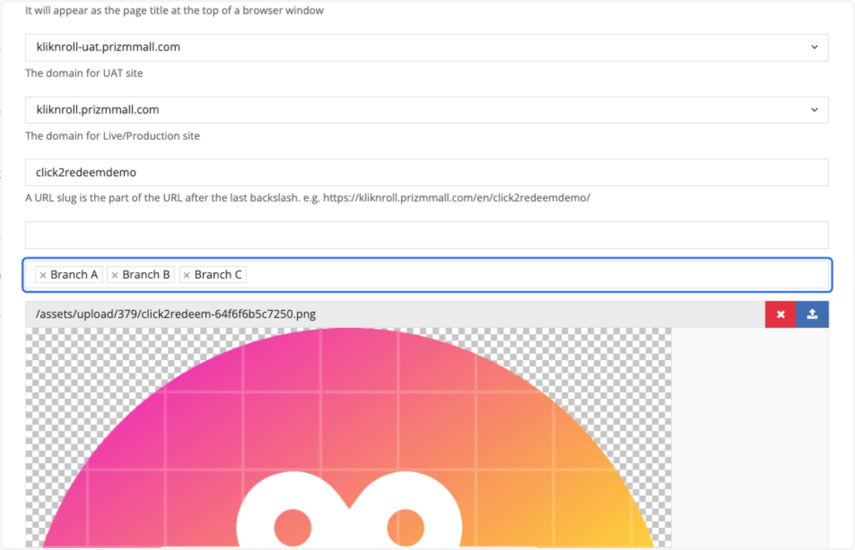 In the General Settings, select the related branch (Index Page) you want to add to the index page.