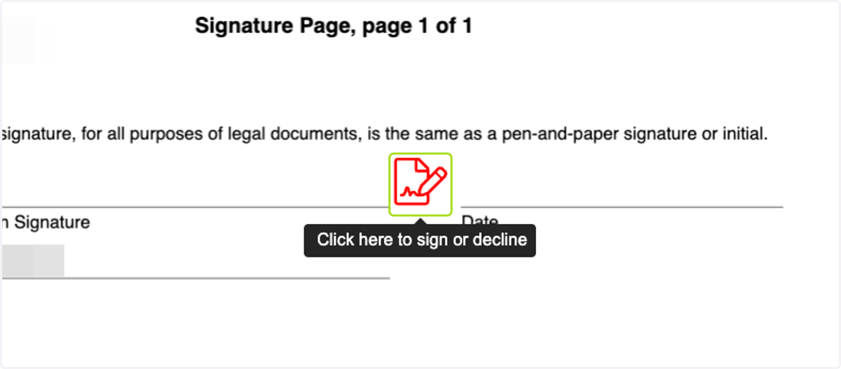 Click on Click here to sign