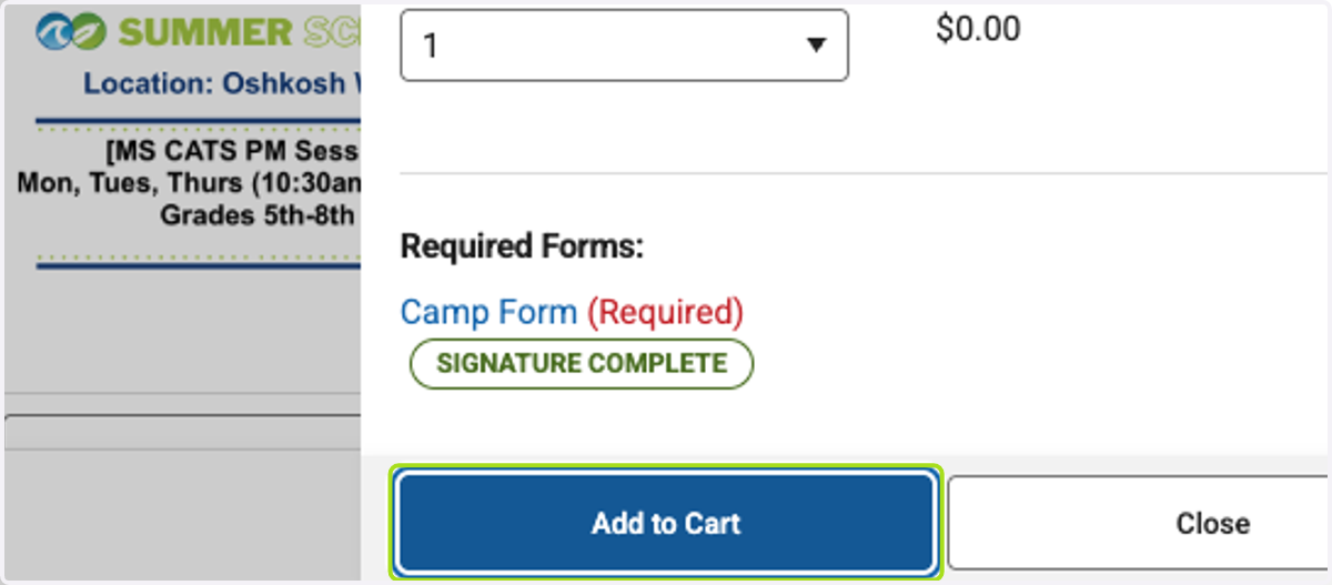 Click on Add to Cart