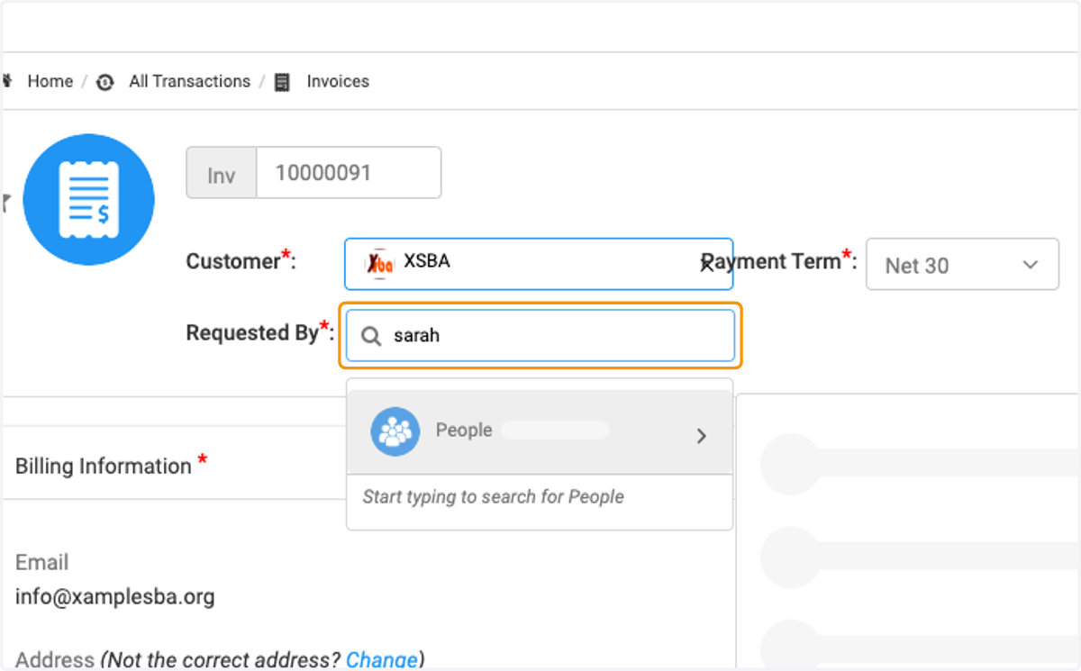 Search the Organization's Contact
