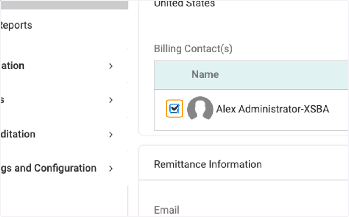 Select Billing Contact