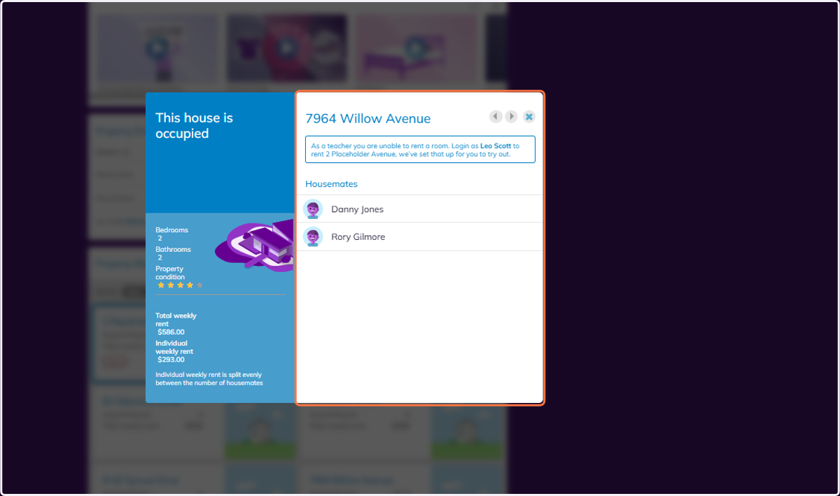 This will show you the full property card, and show you who is living in this property.