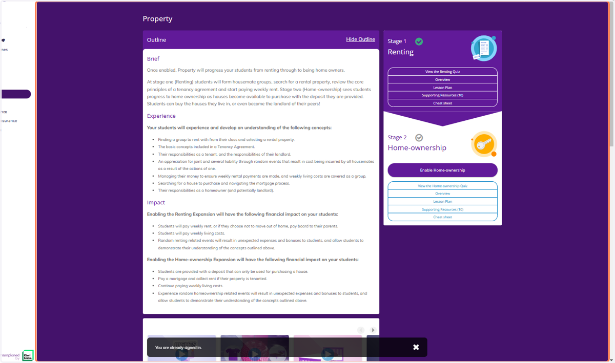 This will take you into the Property Expansion, scroll down to view the Property Overview.