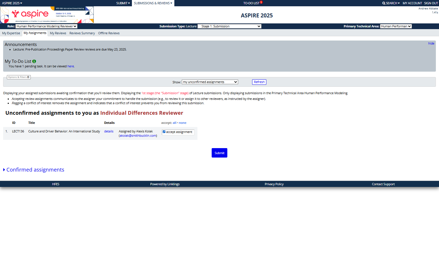 Check accept assignment