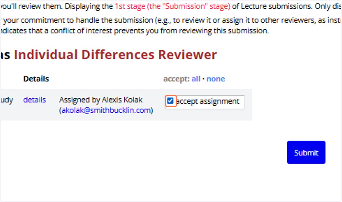 Check accept assignment