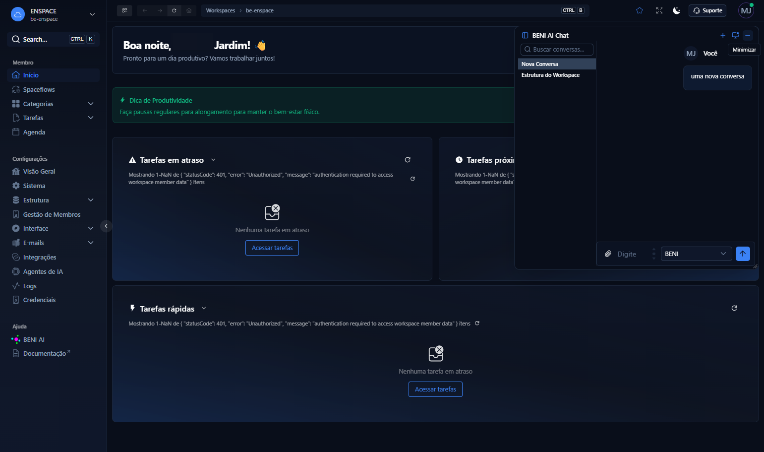 Para fechá-lo, clique em Minimizar
