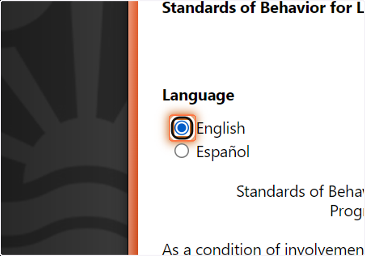 Select English or Español