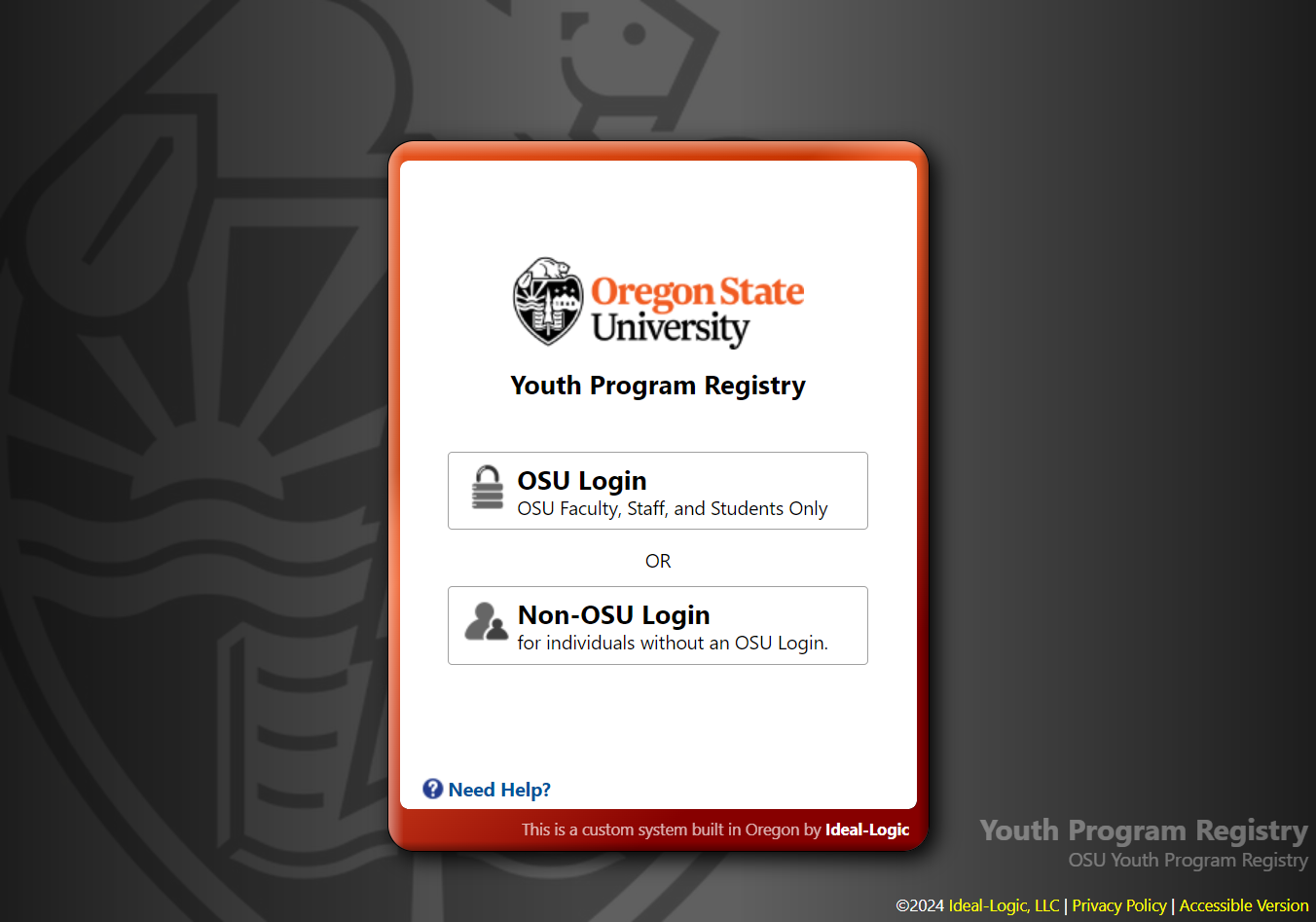 Click the OSU Login button or Non-OSU Login and enter your login credentials
