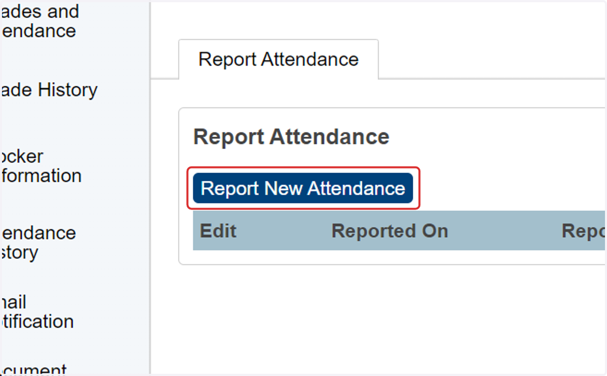 Click on Report New Attendance