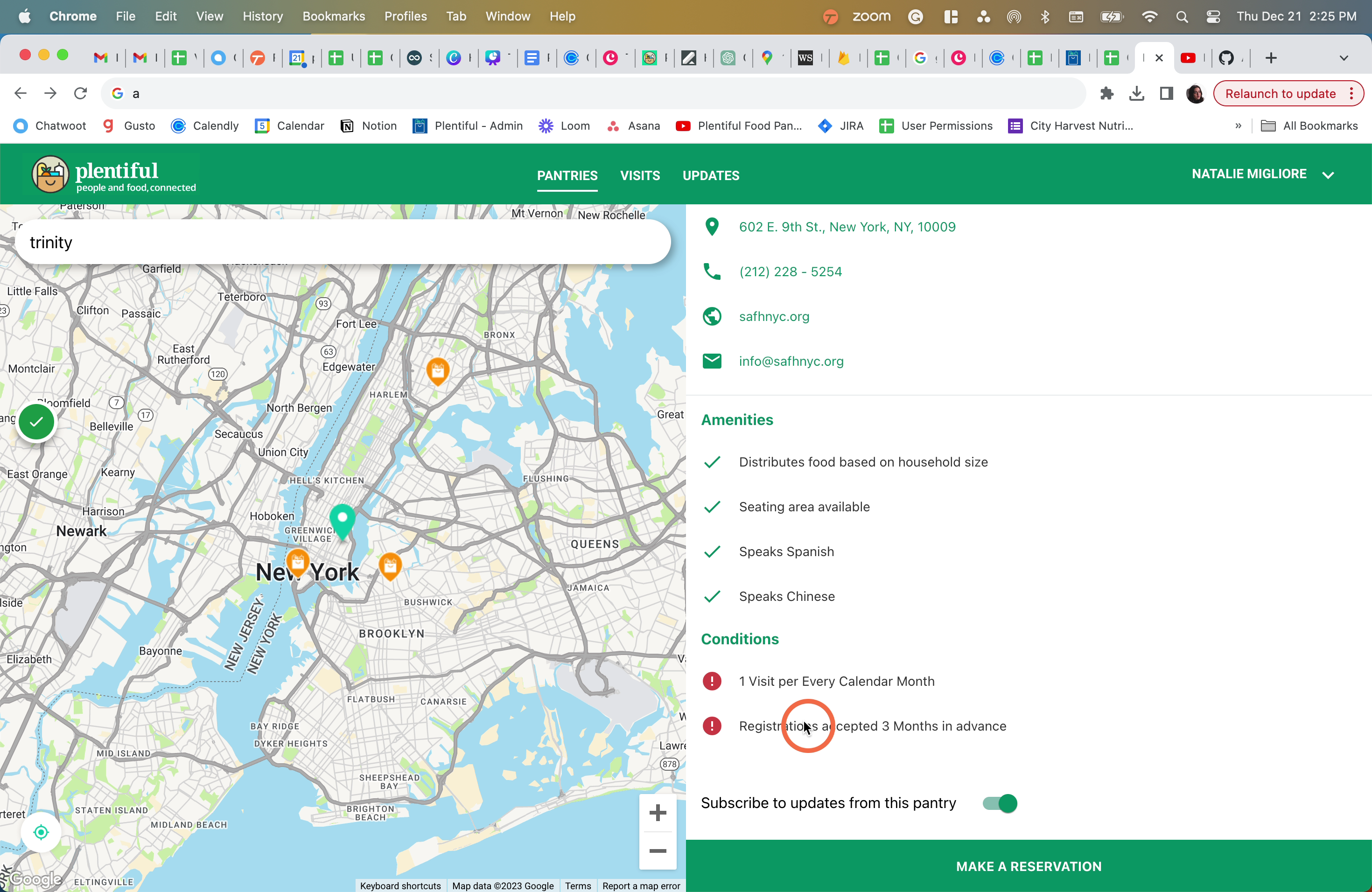 In this case, they allow for reservations to be made 3 months in advance and allow you to visit once per month. To determine when reservation slots open, you must review the service schedule explained in step 7 and compare to the "Registrations accep