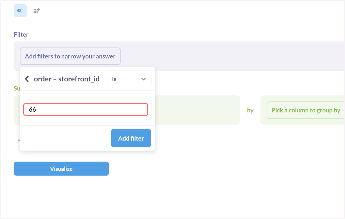 Type the data to filter by