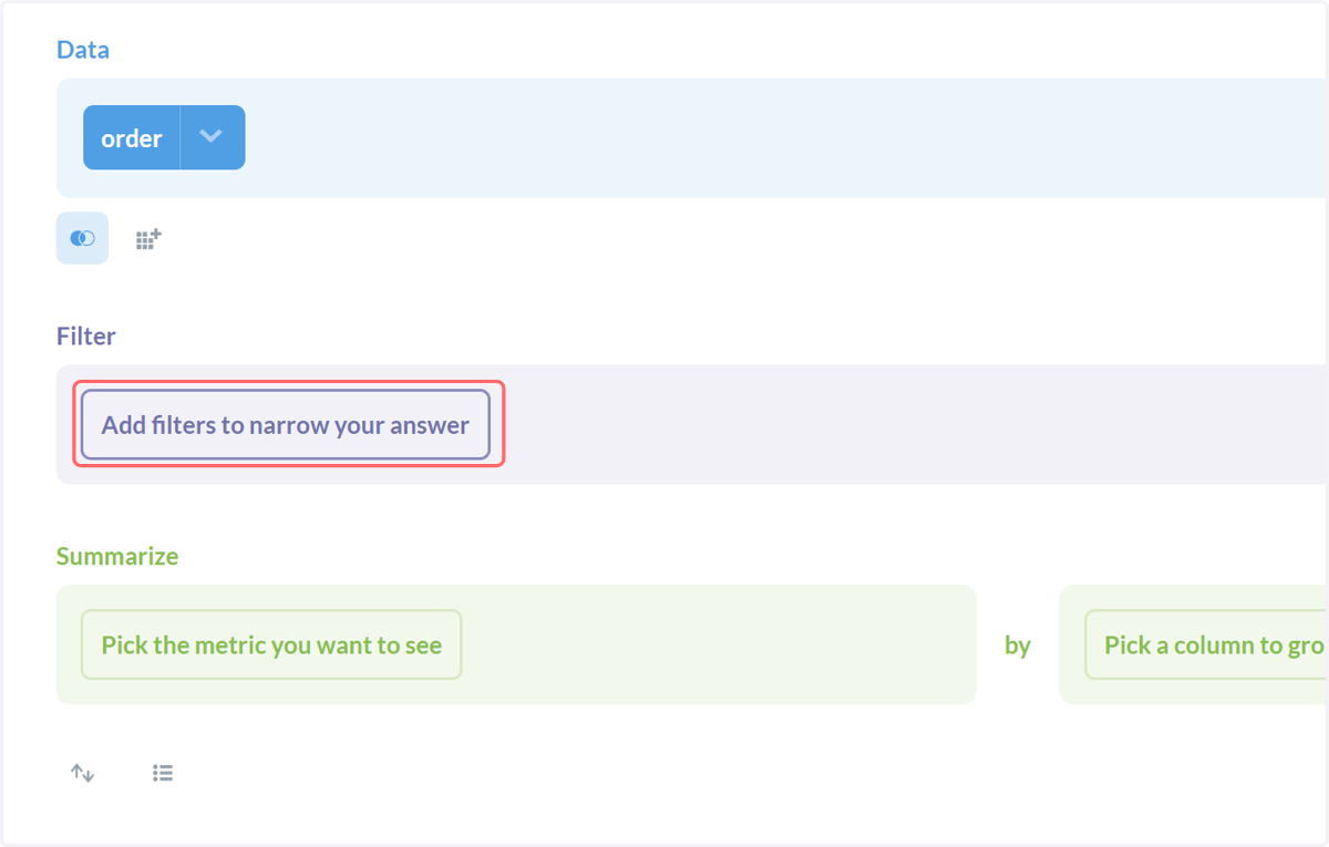 Click on Add filters to narrow your answer