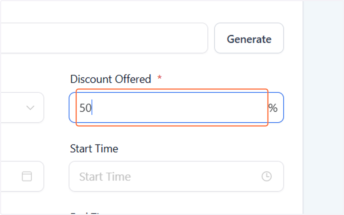 Option 1 - Type how much % discount you want to give
