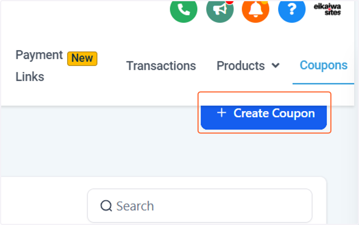 Click on Create Coupon