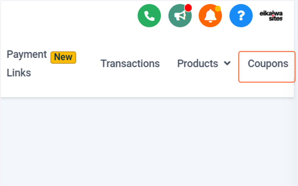 Click on Coupons