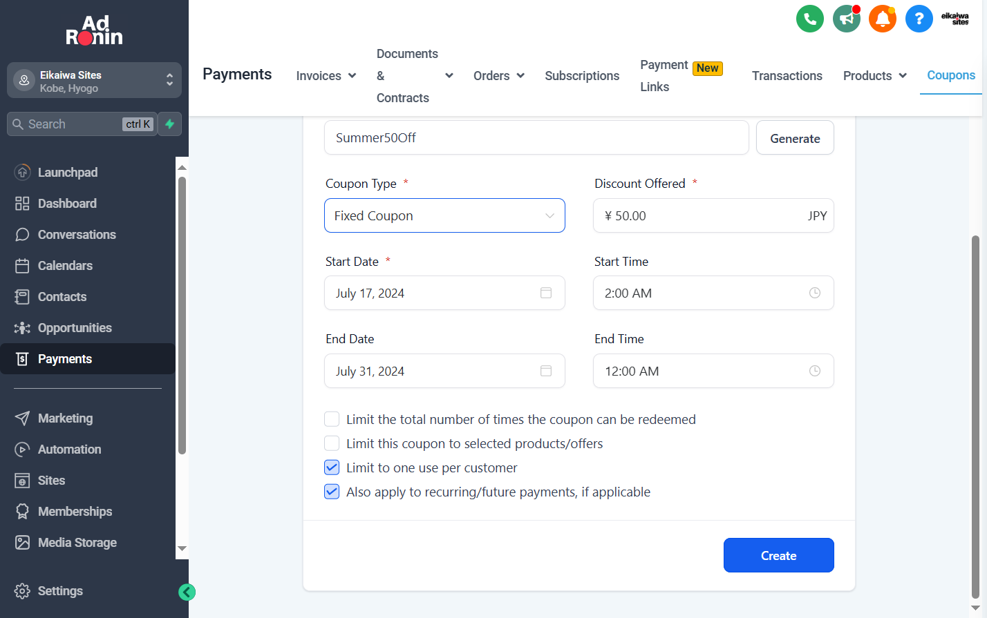 Option 2 - Choose the Discount amount
