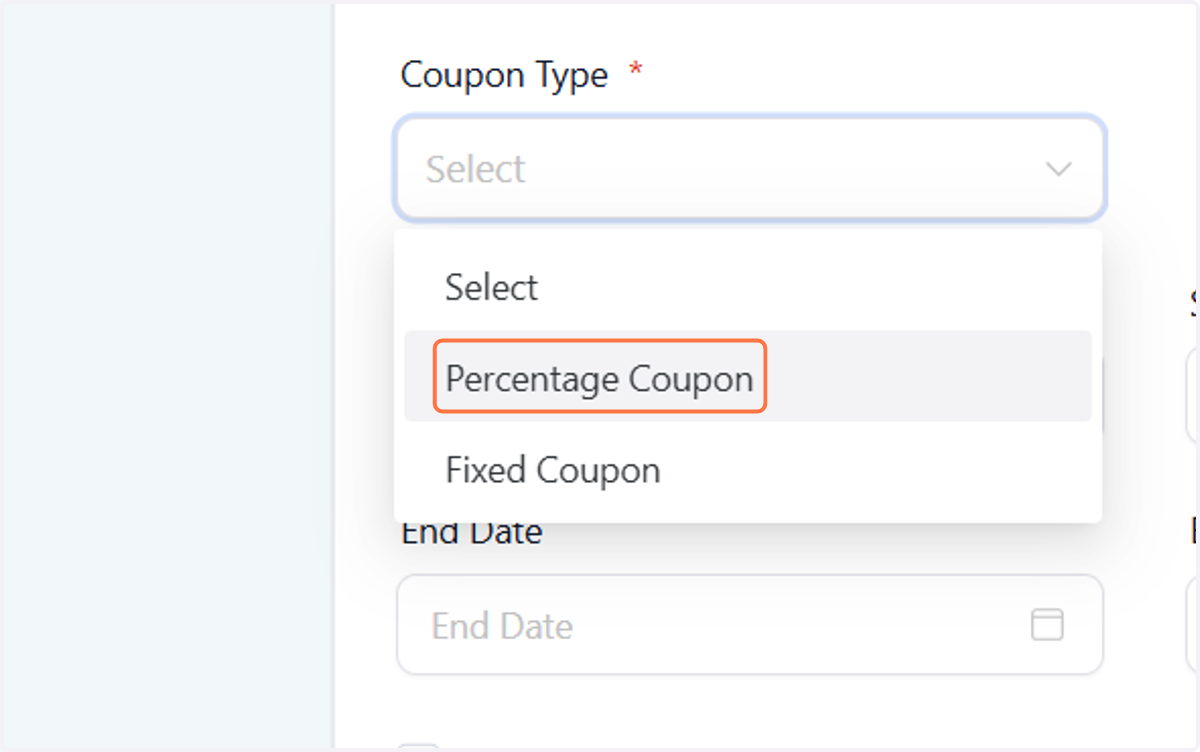 Option 1 - A percentage coupon gives a chosen percentage off