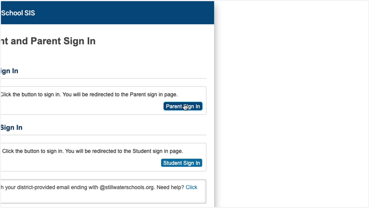 select Parent Sign in