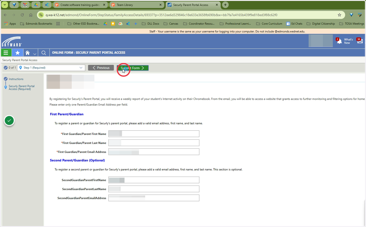 submit form button