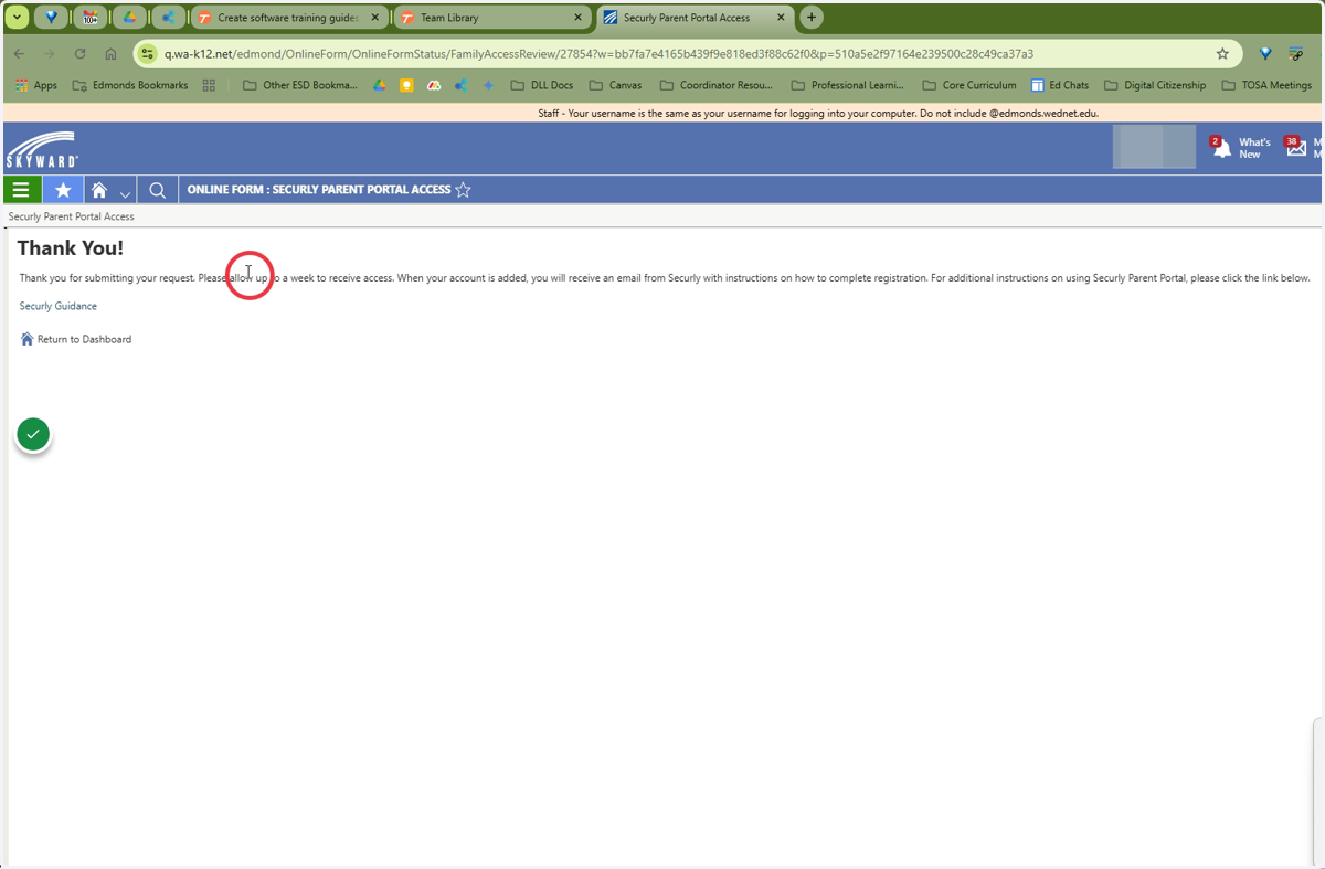 Thank you page