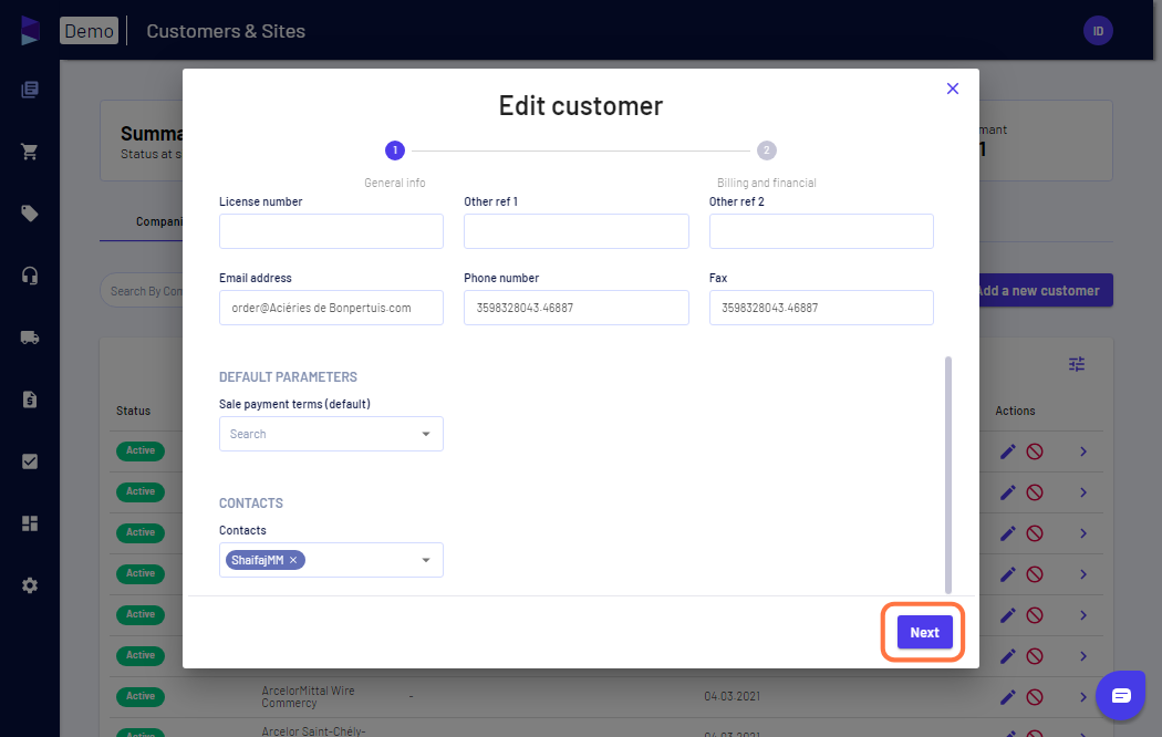 Fill in the details and click "Next"
