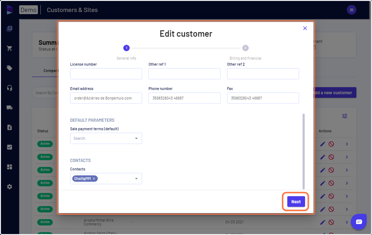 Fill in the details and click "Next"