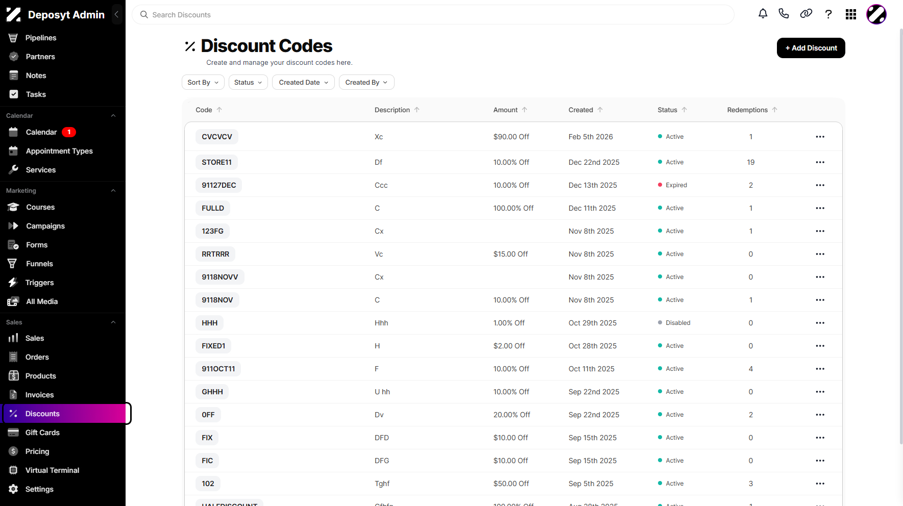 Step 1: On your Dashboard, scroll down to the Sales section and click on Discounts.