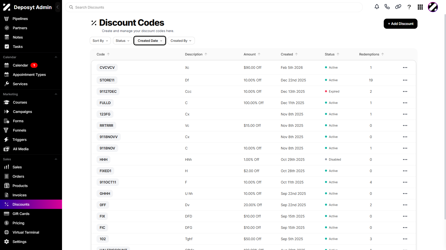 Step 3: Click on the Created Date dropdown menu to proceed.