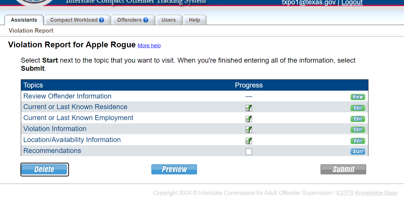 Proceed to 'Recommendations.'