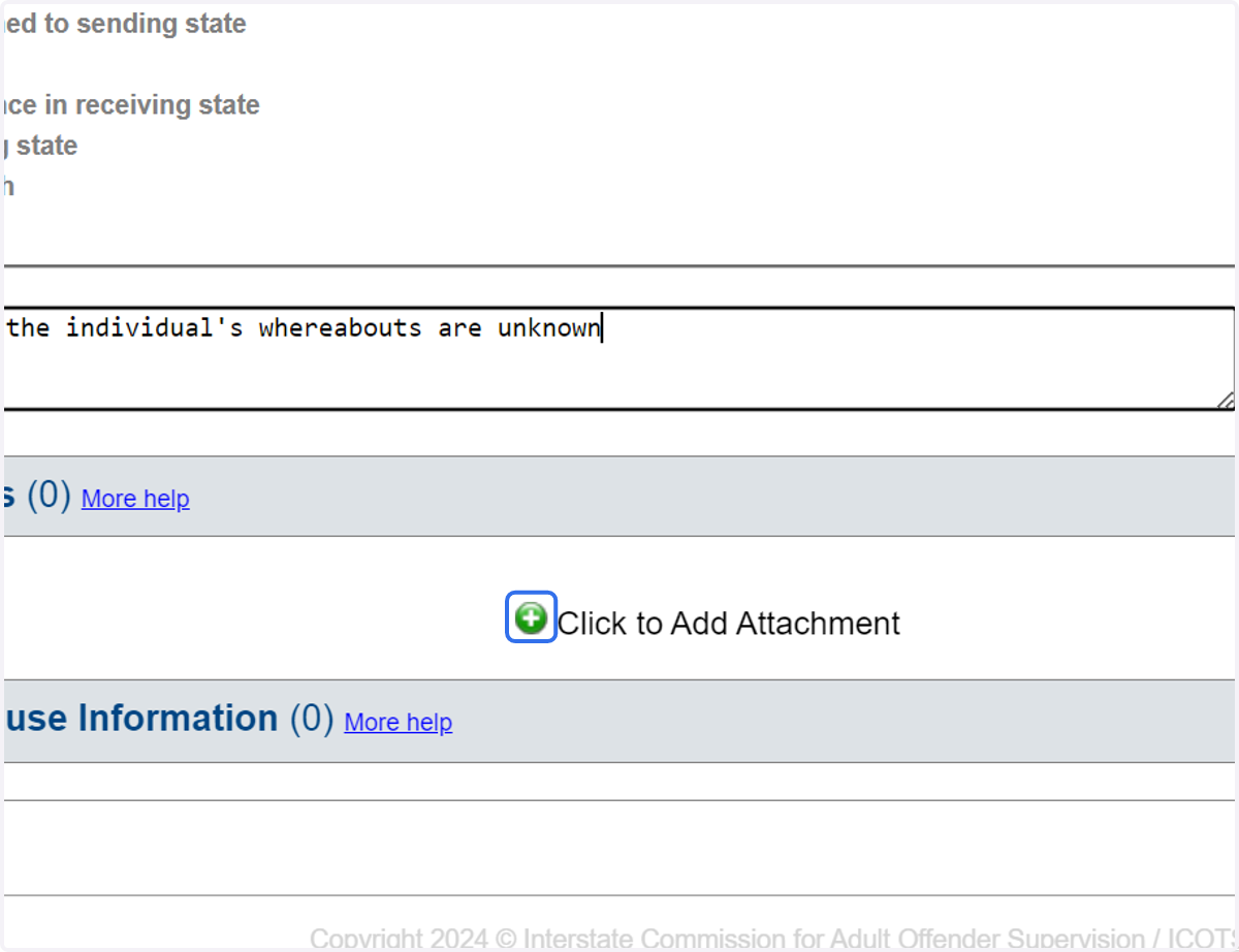 Click on Add an attachment or additional documentation