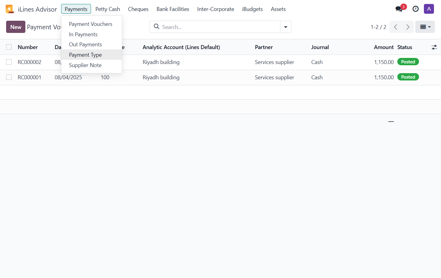 Click on Payment Type