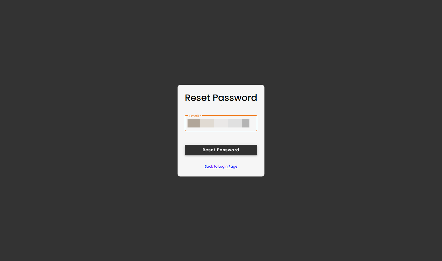 Clicca su "Reset Password