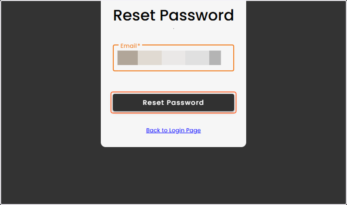 Clicca su "Reset Password