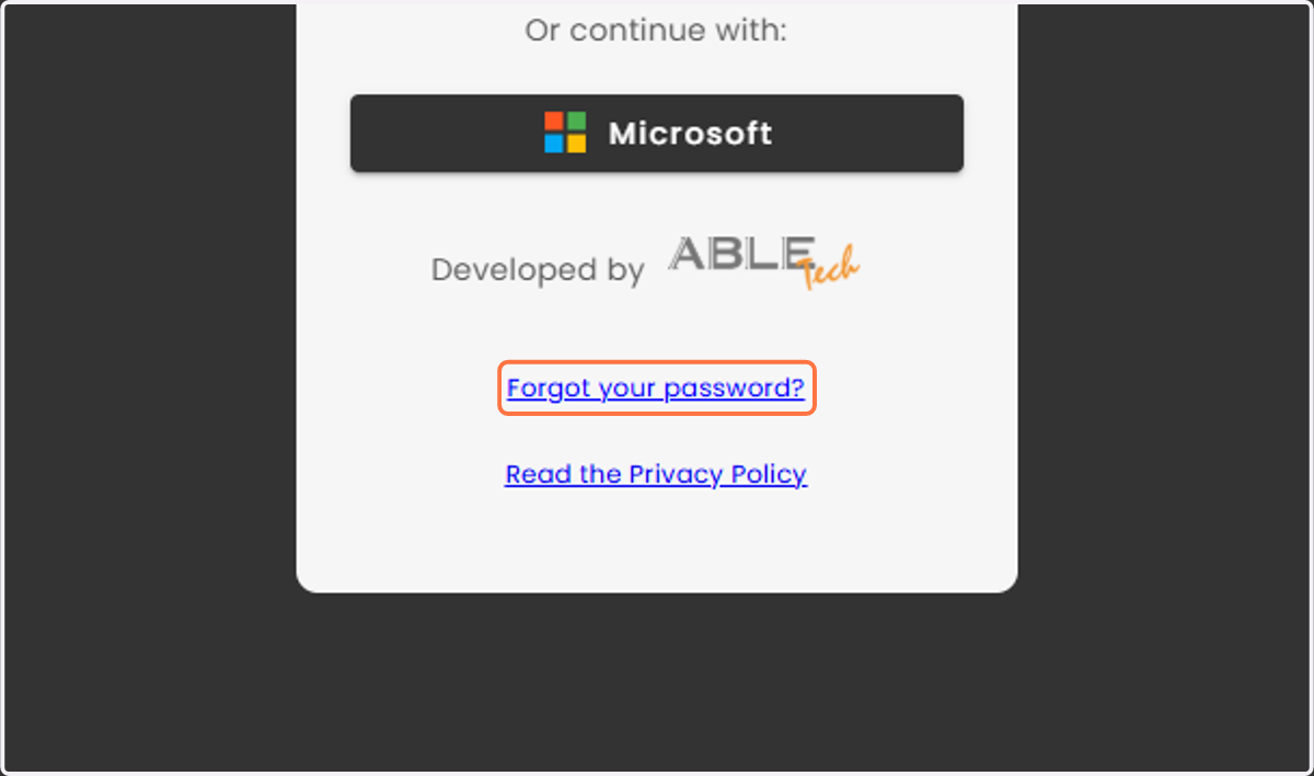 Clicca su "Forgot your password?"