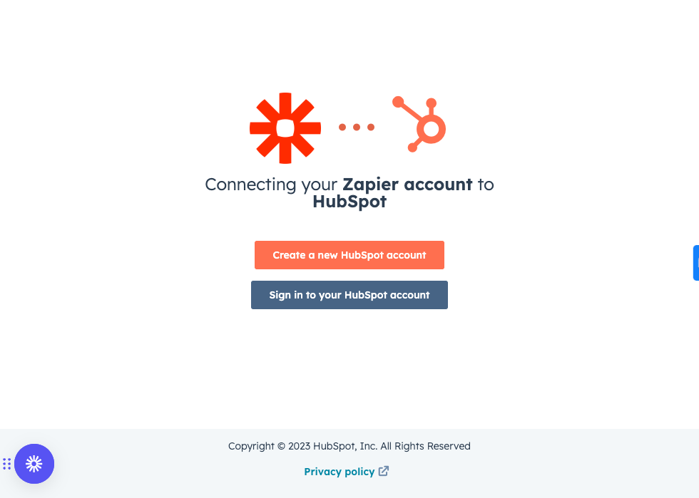 Sign in to your HubSpot account to connect it to Zapier.