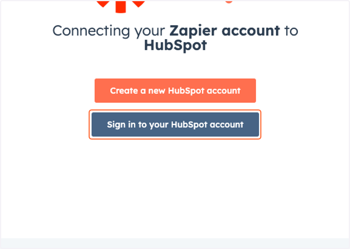 Sign in to your HubSpot account to connect it to Zapier.