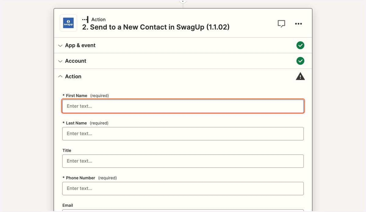 Select contact feilds you'd like to populate from Hubspot.