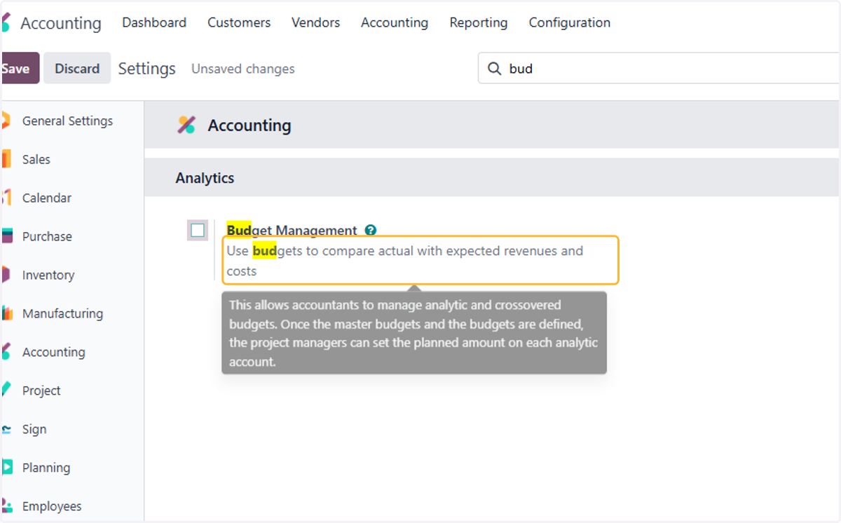 Enable Budget Management
